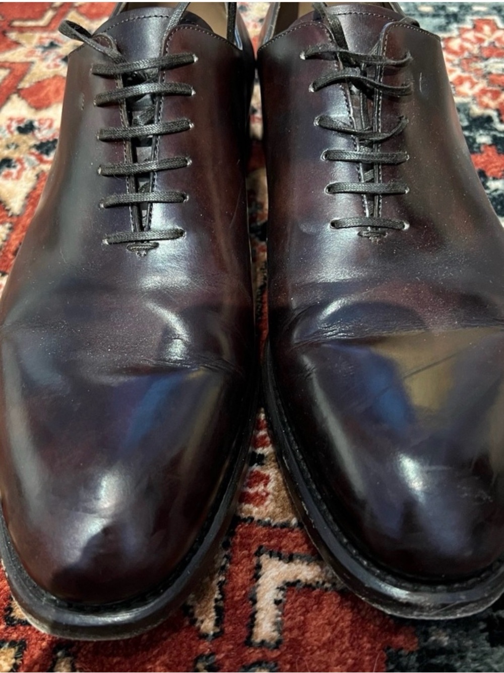 Handmade Salvatore Ferragamo Tramezza Edition Oxford Shoes - Burgundy